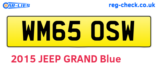 WM65OSW are the vehicle registration plates.