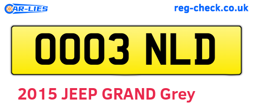OO03NLD are the vehicle registration plates.