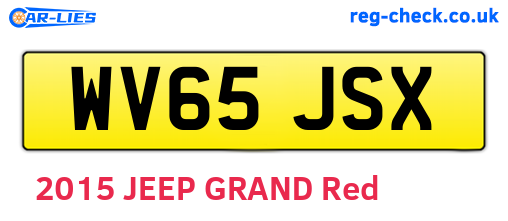 WV65JSX are the vehicle registration plates.