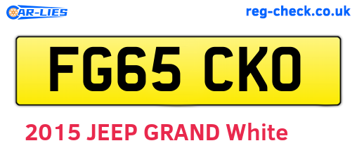 FG65CKO are the vehicle registration plates.