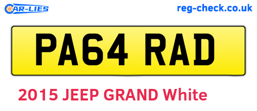 PA64RAD are the vehicle registration plates.