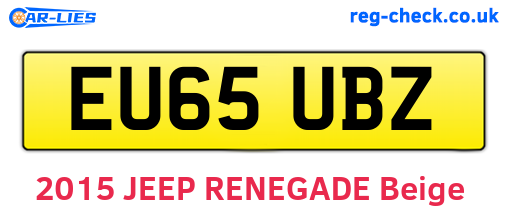 EU65UBZ are the vehicle registration plates.