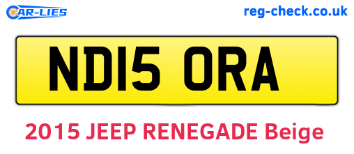 ND15ORA are the vehicle registration plates.
