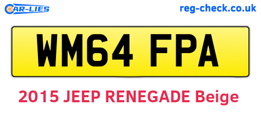 WM64FPA are the vehicle registration plates.
