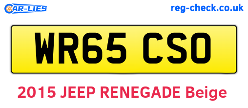 WR65CSO are the vehicle registration plates.