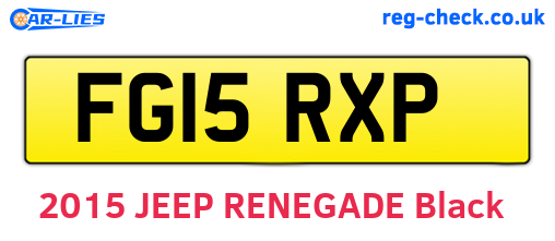 FG15RXP are the vehicle registration plates.
