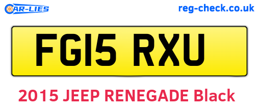 FG15RXU are the vehicle registration plates.