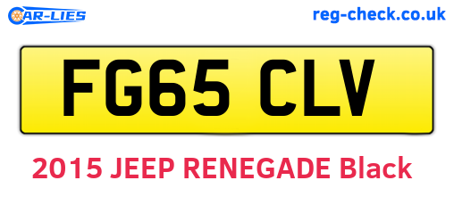 FG65CLV are the vehicle registration plates.