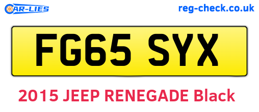 FG65SYX are the vehicle registration plates.