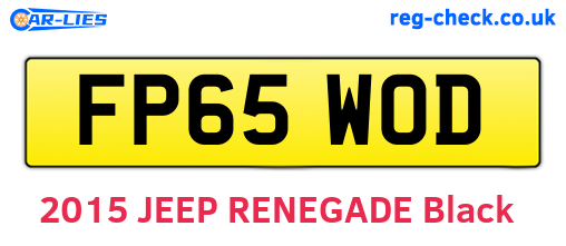 FP65WOD are the vehicle registration plates.