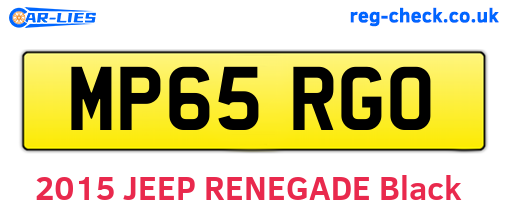 MP65RGO are the vehicle registration plates.