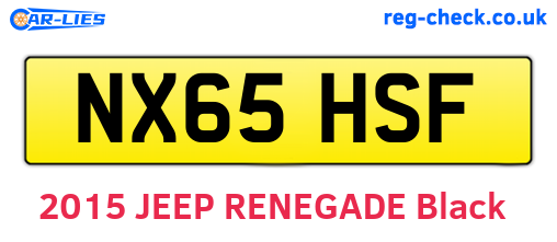 NX65HSF are the vehicle registration plates.