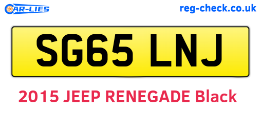 SG65LNJ are the vehicle registration plates.