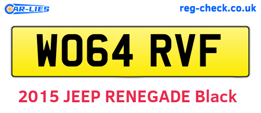 WO64RVF are the vehicle registration plates.