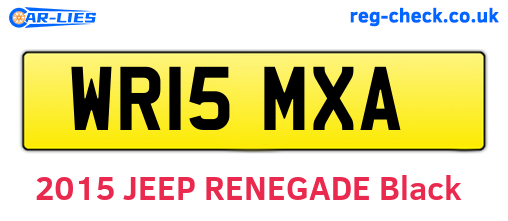WR15MXA are the vehicle registration plates.