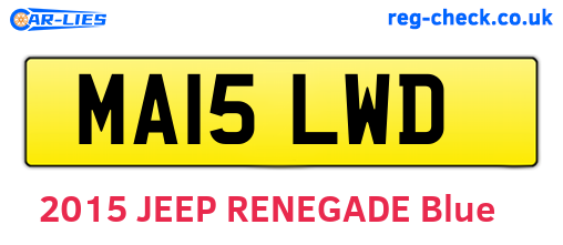 MA15LWD are the vehicle registration plates.