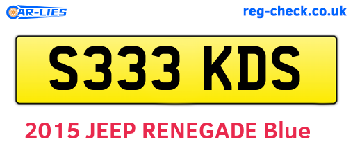 S333KDS are the vehicle registration plates.