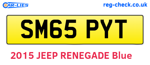 SM65PYT are the vehicle registration plates.