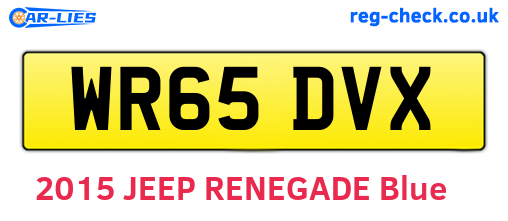 WR65DVX are the vehicle registration plates.