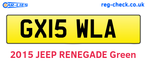 GX15WLA are the vehicle registration plates.