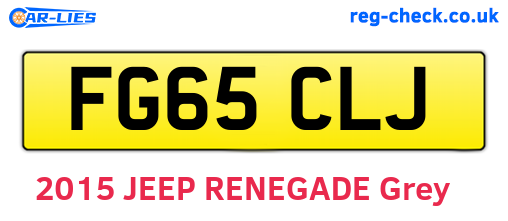 FG65CLJ are the vehicle registration plates.