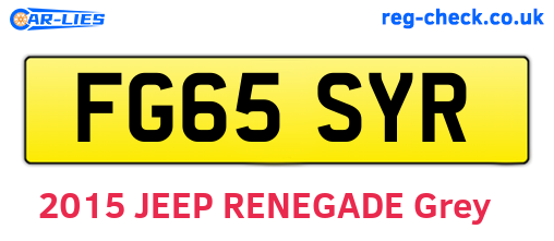 FG65SYR are the vehicle registration plates.