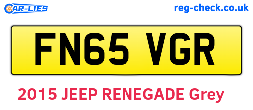 FN65VGR are the vehicle registration plates.