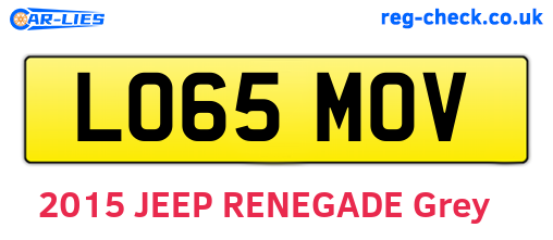 LO65MOV are the vehicle registration plates.