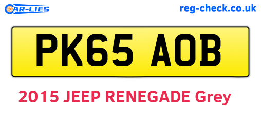 PK65AOB are the vehicle registration plates.