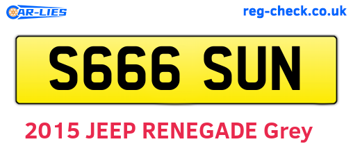 S666SUN are the vehicle registration plates.
