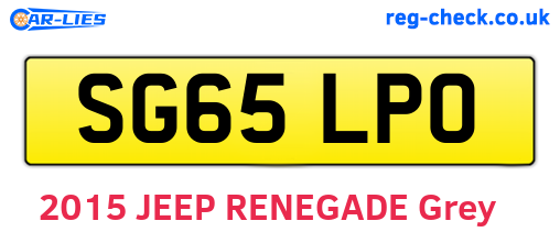 SG65LPO are the vehicle registration plates.