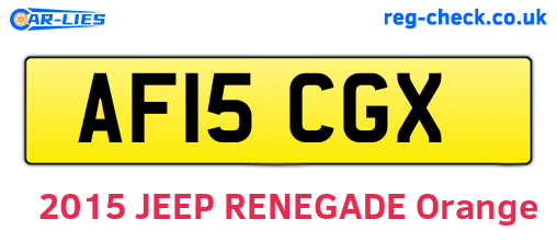 AF15CGX are the vehicle registration plates.