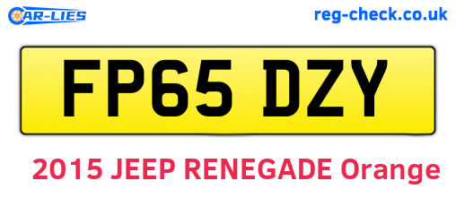 FP65DZY are the vehicle registration plates.