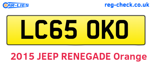 LC65OKO are the vehicle registration plates.
