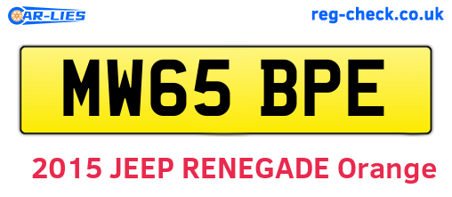 MW65BPE are the vehicle registration plates.
