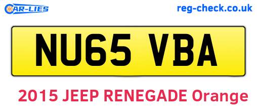 NU65VBA are the vehicle registration plates.