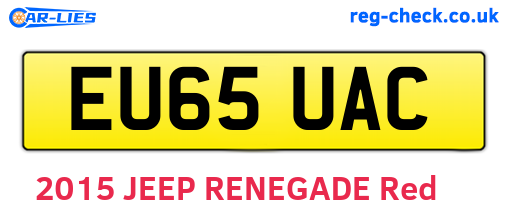 EU65UAC are the vehicle registration plates.