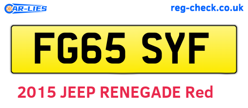 FG65SYF are the vehicle registration plates.