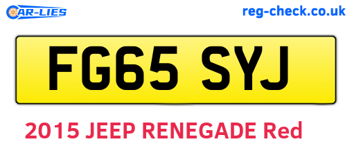 FG65SYJ are the vehicle registration plates.