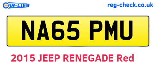 NA65PMU are the vehicle registration plates.