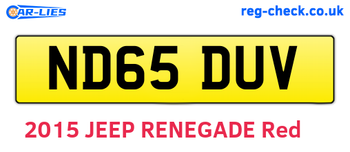 ND65DUV are the vehicle registration plates.