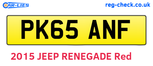 PK65ANF are the vehicle registration plates.