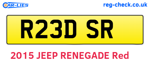 R23DSR are the vehicle registration plates.