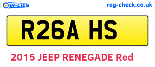 R26AHS are the vehicle registration plates.