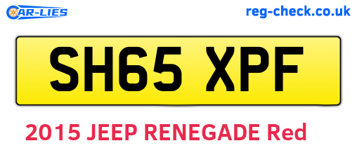 SH65XPF are the vehicle registration plates.