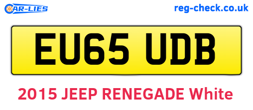 EU65UDB are the vehicle registration plates.