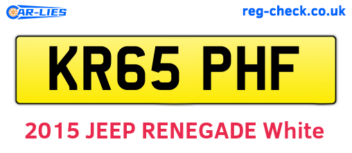 KR65PHF are the vehicle registration plates.