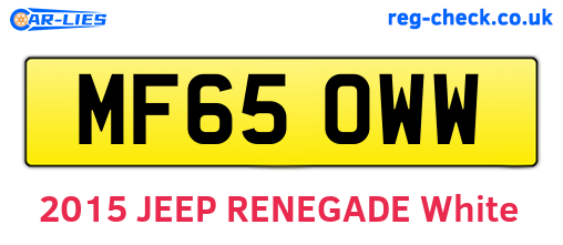 MF65OWW are the vehicle registration plates.