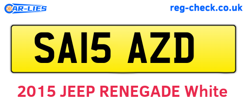 SA15AZD are the vehicle registration plates.