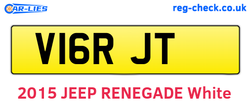 V16RJT are the vehicle registration plates.